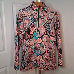 Sterling Kreek Soft Paisley Sweater Jacket With Kangaroo Pocket XS